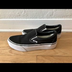 Black platform Van’s Slip On Sneakers women’s size 8.5